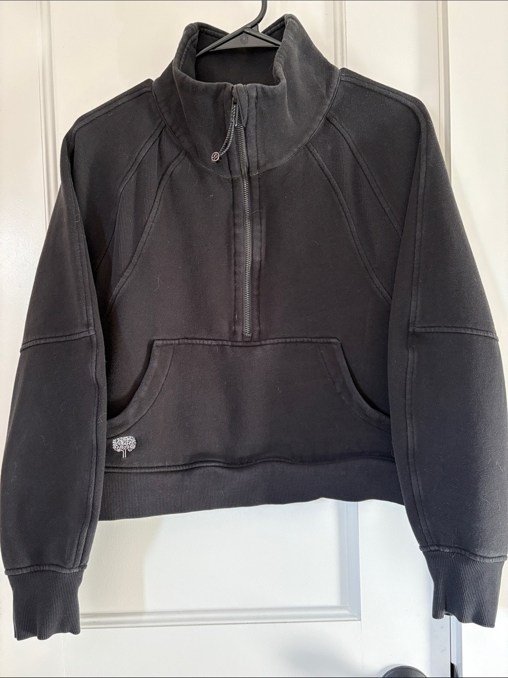 Women's Black Half-Zip Pullover Sweater